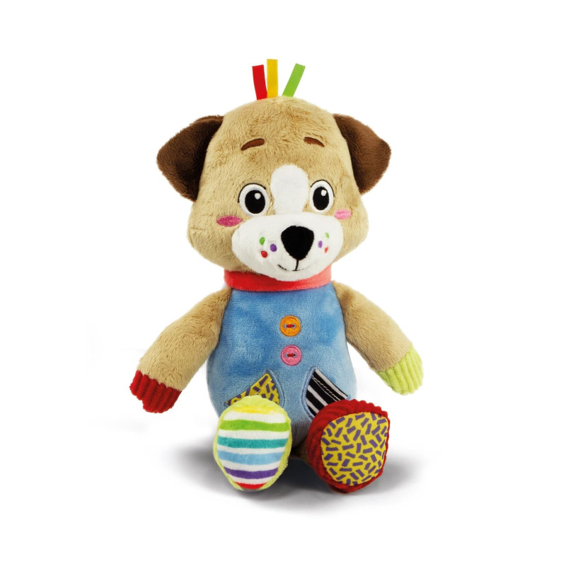 Peluche clementoni baby il cane pete 22.5cm multicolore [17905]
