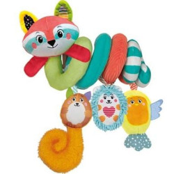 Peluche spirale clementoni happy animals da passeggino multicolore