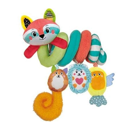 Peluche spirale clementoni happy animals da passeggino multicolore