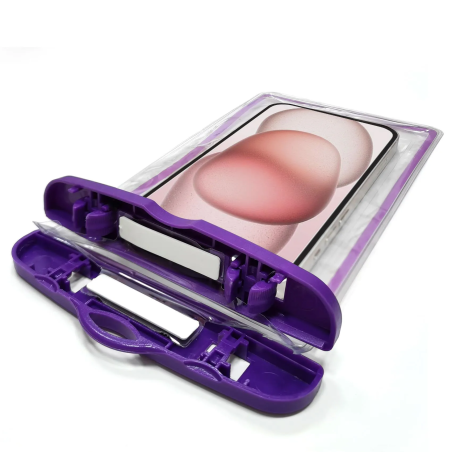 Custodia celly impermeabile per telefono 6.7'' trasparente/viola