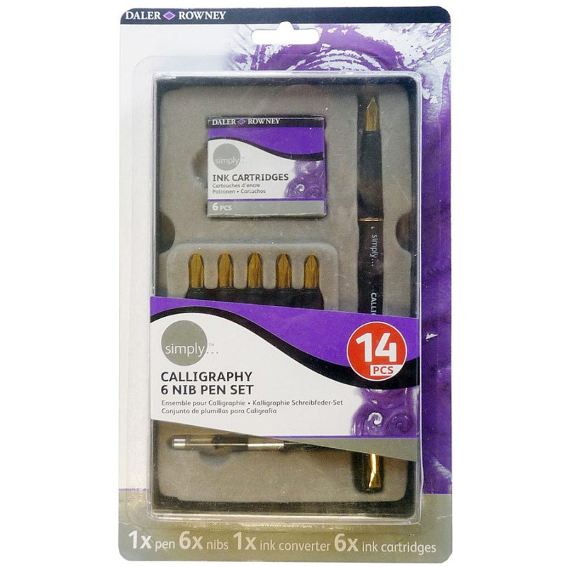 Set penna daler rowney per calligrafia con accessori 14pz [d845900910]