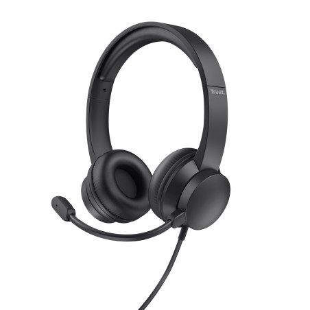 Cuffie trust on-ear hs-201 con microfono usb nero [25373]