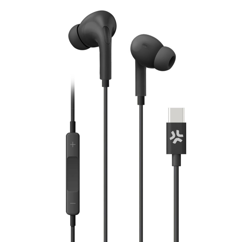 Auricolari celly con microfono cablato usb-c nero [up1200typecbk]