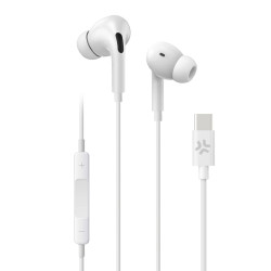 Auricolari celly con microfono cablato usb-c bianco [up1200typecwh]