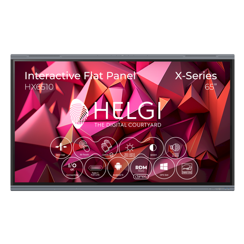 Monitor digital signage led 65'' helgi 4k uhd 3840x2160 1.3ms