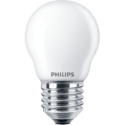 Lampadina led philips classica 40w p45 e27 classe f bianco caldo