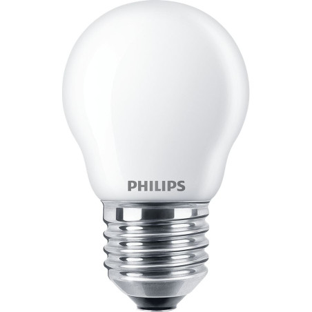 Lampadina led philips classica 40w p45 e27 classe f bianco caldo