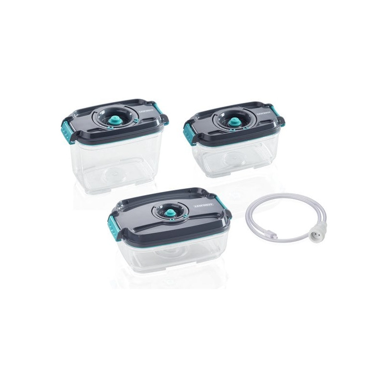 Set contenitori leifheit per conservazione sottovuoto con adattatore