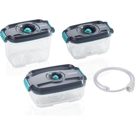 Set contenitori leifheit per conservazione sottovuoto con adattatore