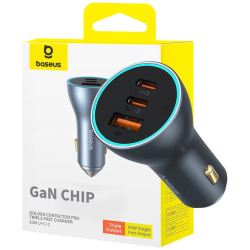 Caricabatteria da auto baseus golden contactor pro 2x usb-c/1x