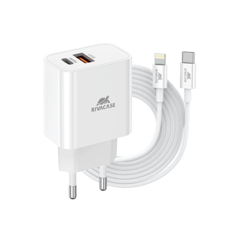 Alimentatore da rete riva case usb-a/c con cavo usb-c/lightning
