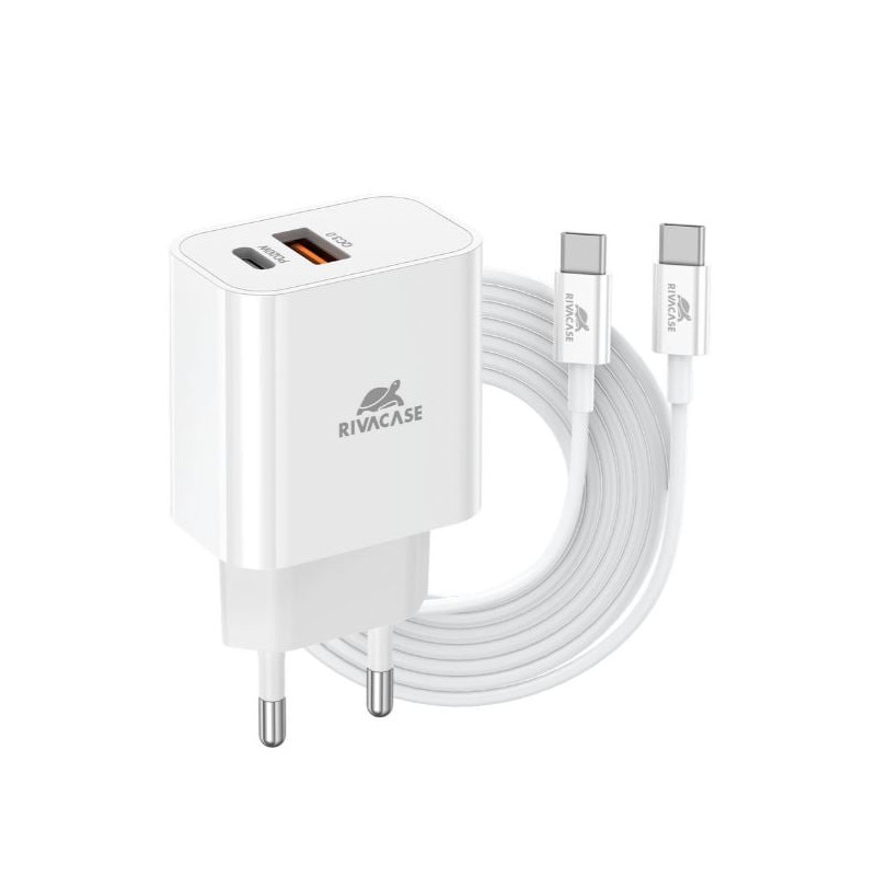 Alimentatore da rete riva case usb-a/c con cavo usb-c/c pd
