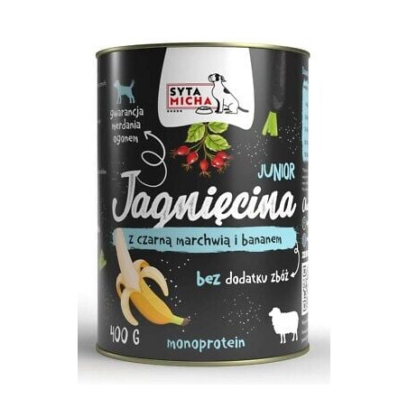 Cibo per cani syta micha junior lamb with black carrot and banana