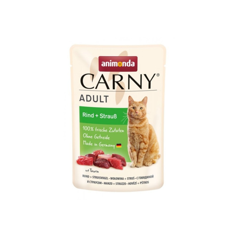 Cibo umido animonda animonda carny adult manzo e struzzo per gatti