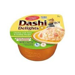 Mangime umido per gatti inaba delizie di dashi pollo con tonno e