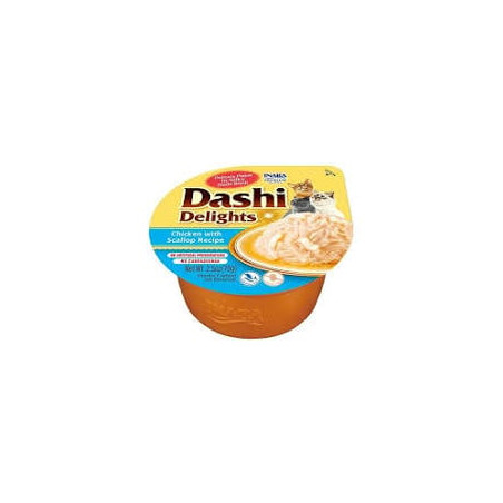Mangime umido per gatti inaba dashi delizie pollo con capesante 70g