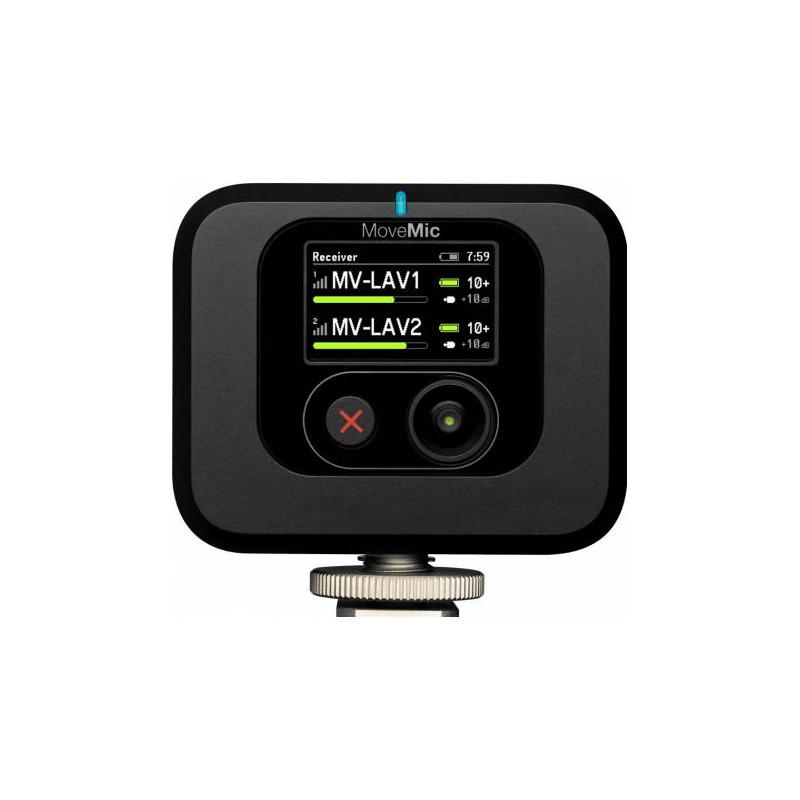 Ricevitore microfonico shure movemic mv-r wireless 20khz nero/argento