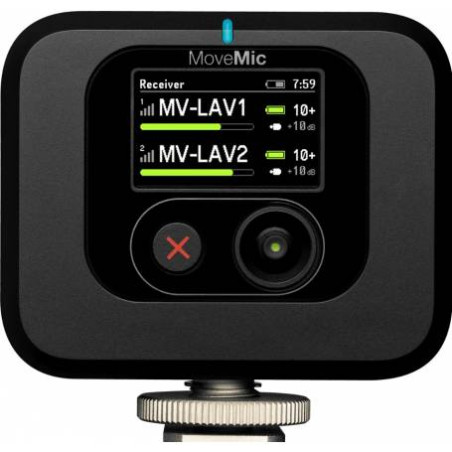Ricevitore microfonico shure movemic mv-r wireless 20khz nero/argento