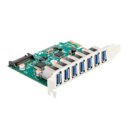 Scheda pci express delock 7x usb 3.2 sata a 15 pin verde/grigio [90104]