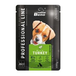 Mangime umido per cani super benek super beno junior tacchino 100g
