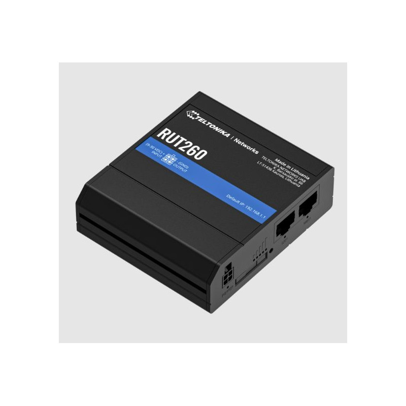 Router teltonika rut260 4g/3g/2g/wifi 2x10/100mbps nero [kmtetlrut260000]
