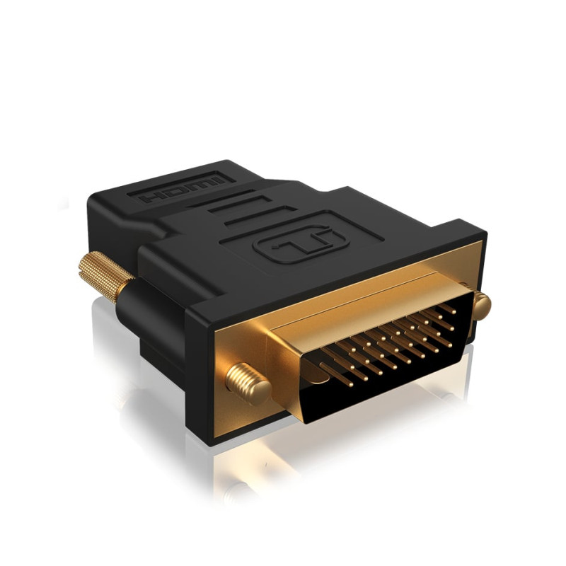 Adattatore icybox ib-ac552 dvi-d a hdmi tipo-a oro/nero