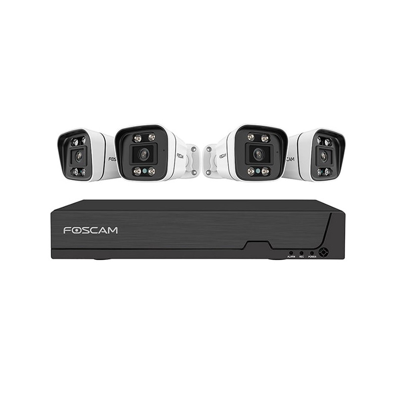Set telecamera ip foscam fna108e-b4-2t 8mp nero/bianco 4pz