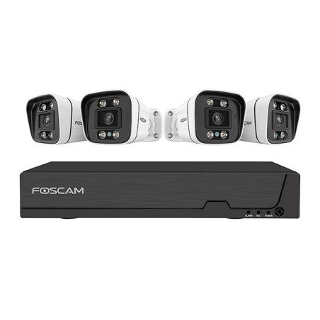 Set telecamera ip foscam fna108e-b4-2t 8mp nero/bianco 4pz
