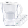 Caraffa filtrante brita marella xl per bottiglia 2.4l bianco 4pz
