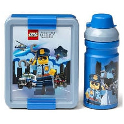 Set portapranzo e bottiglia lego city rettangolo 0.39l 17x13,5x6.9