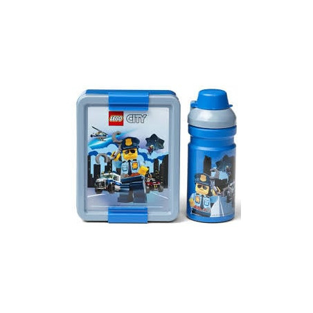 Set portapranzo e bottiglia lego city rettangolo 0.39l 17x13,5x6.9