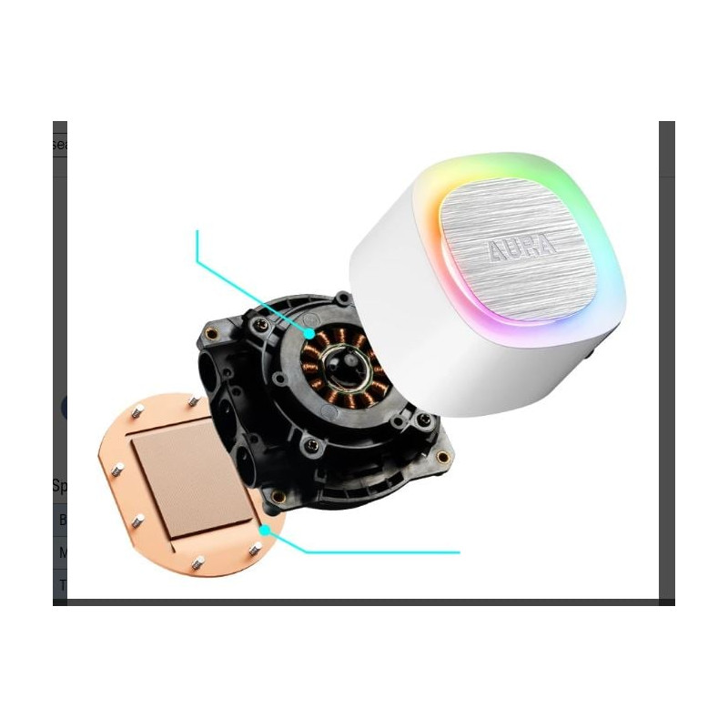 Dissipatore cpu a liquido gamdias 120mm argb bianco [aura gl120 v2