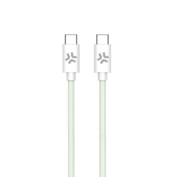 Cavo usb celly intrecciato in cotone usb-c a usb-c 1.5m verde/bianco