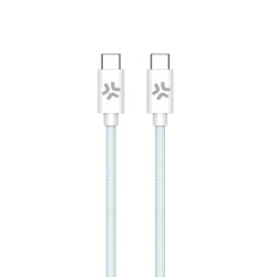 Cavo usb celly intrecciato in cotone usb-c a usb-c 1.5m blu/bianco