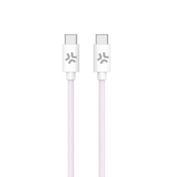 Cavo usb celly intrecciato in cotone usb-c a usb-c 1.5m rosa/bianco