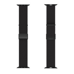 Cinturino celly per apple watch in tessuto 42/44/45mm nero [wbandbraidedbk]