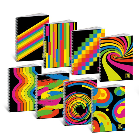 Quaderno a4 blasetti a4+ 60 fogli da 80gr nero/fluo 5pz [8464]
