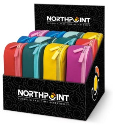 Astuccio lebez taschetta round 24x6x11cm/2zip/colori assortiti/12pz