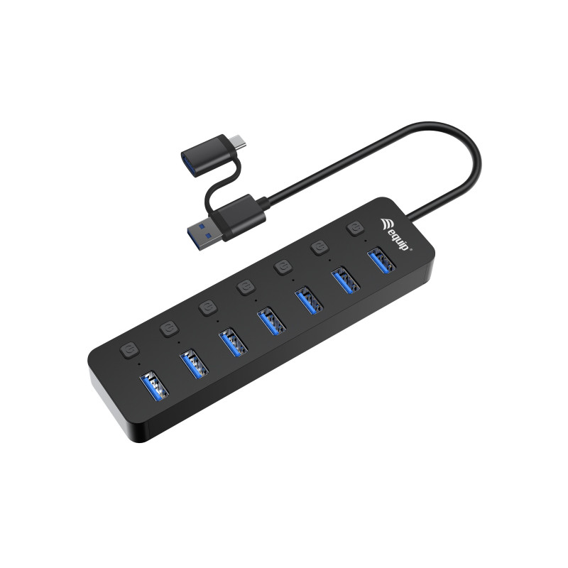 Hub usb conceptronic 7port usb 3.2gen 1hub 0.3m nero [128965]
