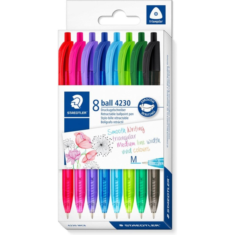Set penne a sfera staedtler retrattile multicolore 8pz [4230mc8]