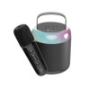 Altoparlante techmade per karaoke con microfono 1200mah lithium nero