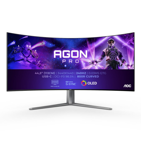 Monitor oled 44.5" aoc agon pro ag456uczd wide quad hd 3440x1440p