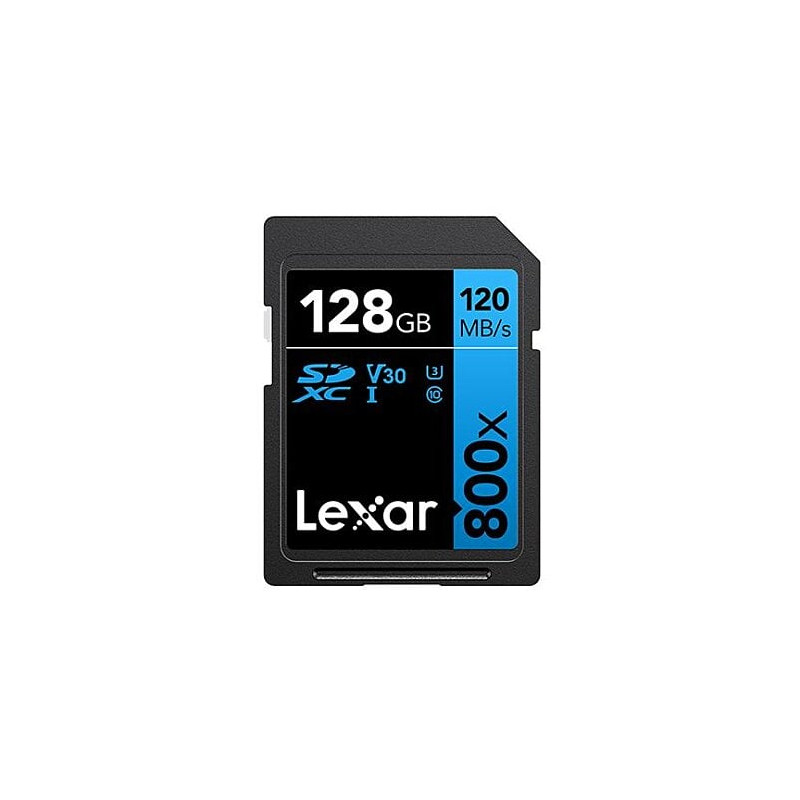 128gb scheda di memoria lexar sdxc 800x pro 150mb/s c10 v30 u3 nero/blu