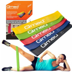 Set bande elastici fitness qmed multicolore 5pz [drqm3myysetp]