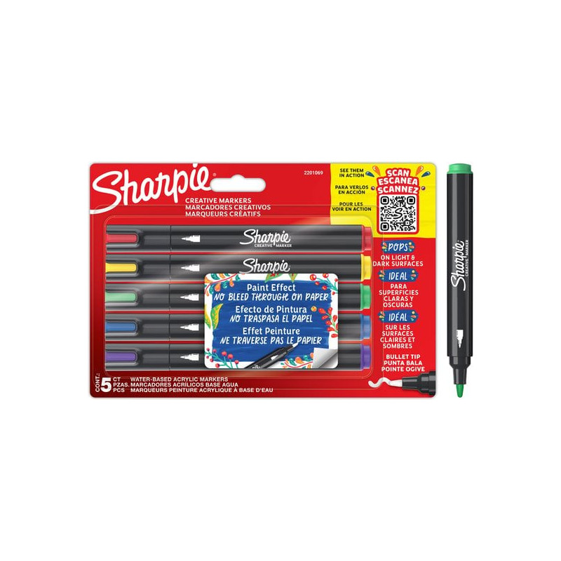 Pennarelli sharpie cf5 creative marker a vernice acrilica punto tondo