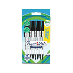 Set penne a sfera papermate kilometrico inchiostro nero in plastica