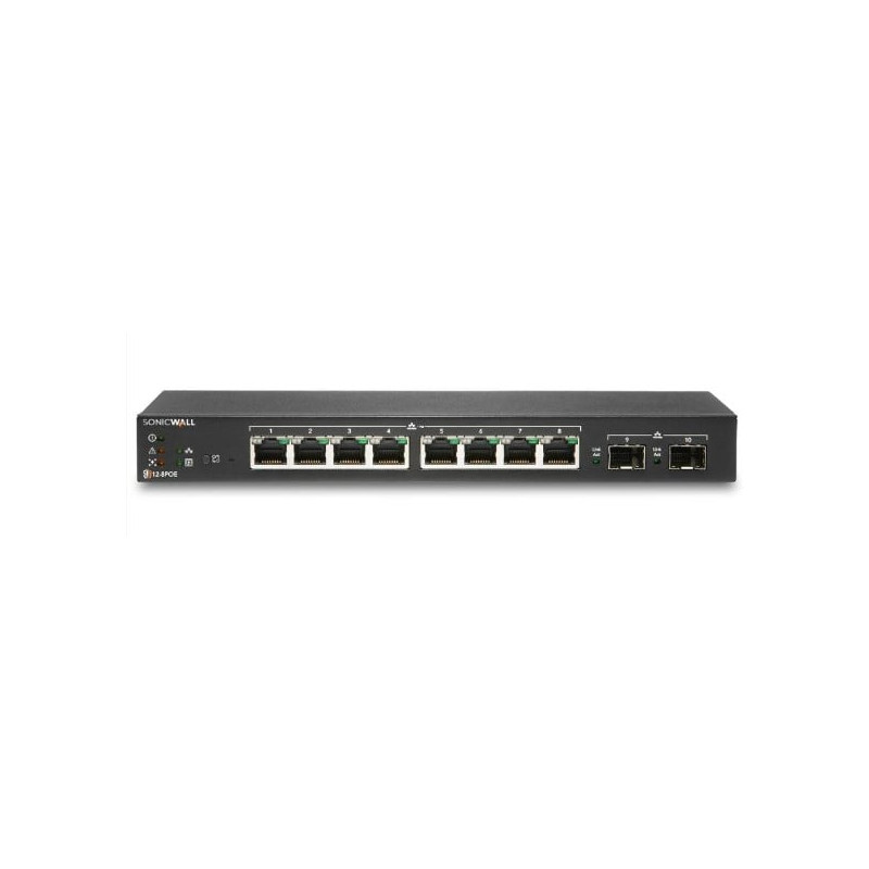 Switch sonicwall sws12-8poe con gestione e supporto della rete