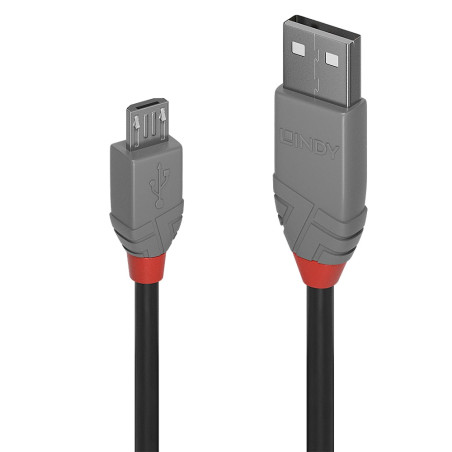 Cavo usb lindy 36730 tipo-a/b 2.0 0.2m nero/grigio [36730]