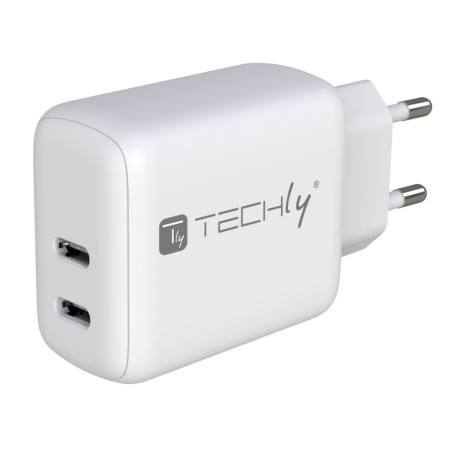 Alimentatore da rete techly 2 porte 3a 35w bianco