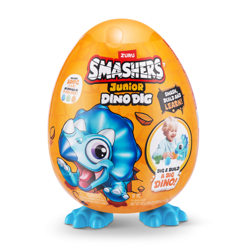 Set da gioco zuru smashers junior dino dig egg piccolo un'uova